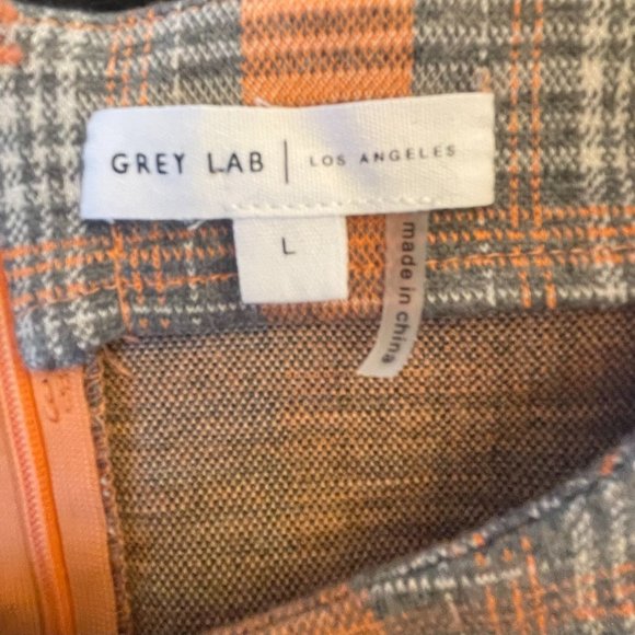 Grey Lab Women's Plaid‎ Zipper Back Long Sleeve Top Size L - Picture 6 of 6